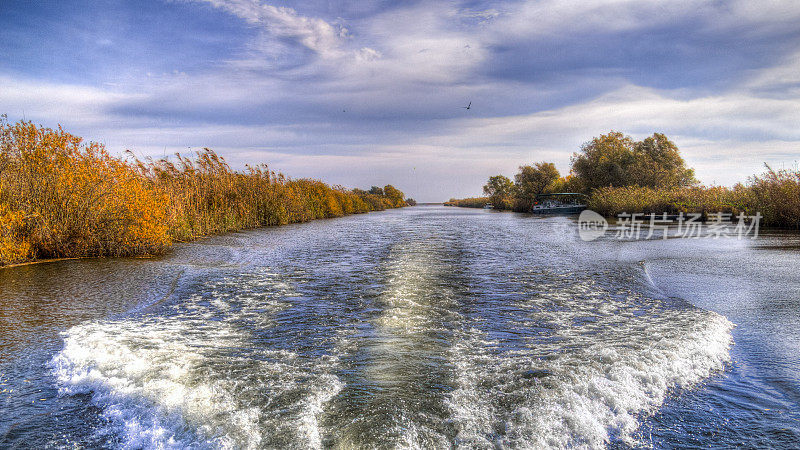 多瑙河三角洲运河- HDR图像